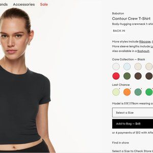 Aritzia Babaton Contour Crew T-Shirt Body-hugging crewneck t-shirt Almost BN
